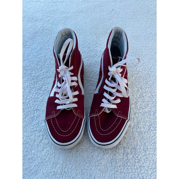 VANS Burgundy Sk8-Hi Shoes Size M:7.5 W:9 - Picture 4 of 6